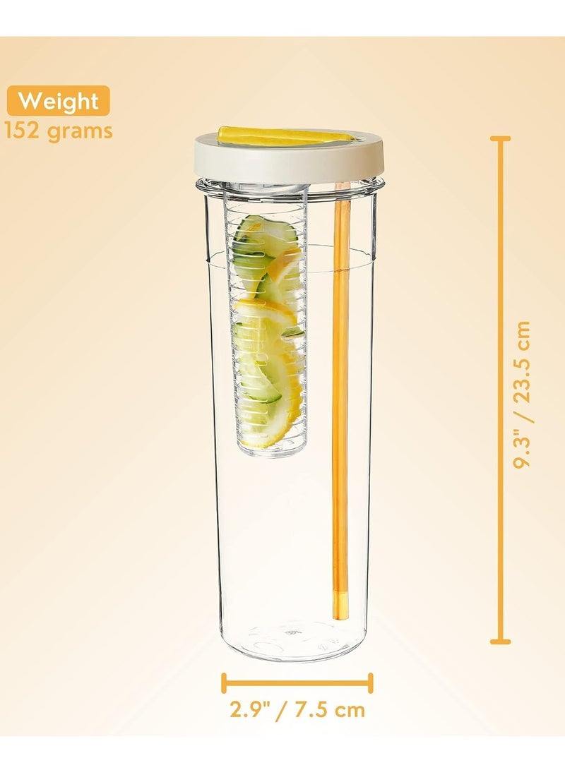 Oasisgalore 700ML Fruit Infuser Water Bottle with Straw, Flip Lid, Strainer - Shatterproof, Leakproof, Gym/Outdoor Use  - Image 2