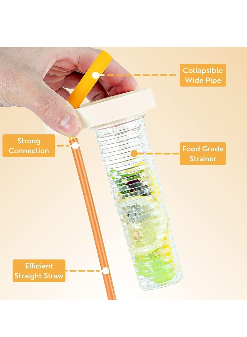 Oasisgalore 700ML Fruit Infuser Water Bottle with Straw, Flip Lid, Strainer - Shatterproof, Leakproof, Gym/Outdoor Use  - Image 4