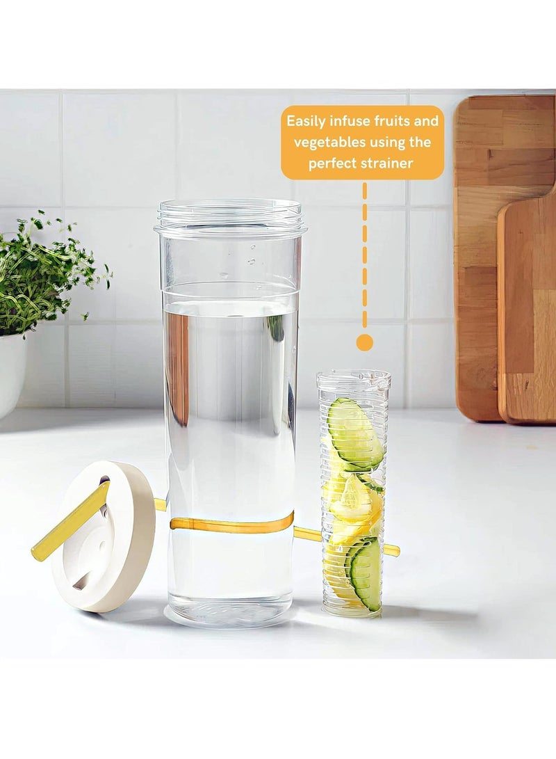 Oasisgalore 700ML Fruit Infuser Water Bottle with Straw, Flip Lid, Strainer - Shatterproof, Leakproof, Gym/Outdoor Use  - Image 5