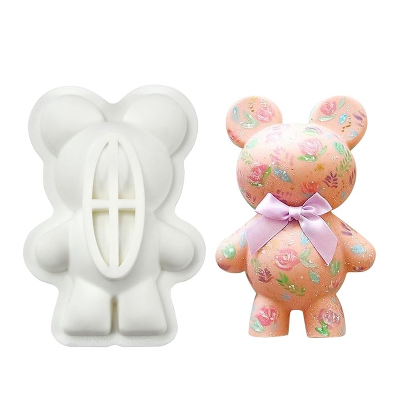 mostsom 3D Silicone Baking Mold Male Mini Bear Soap Cake Fondant Chocolate Candy Mold Resin Plaster Candle Mould (Bear K_3.44X2.36X0.68 inch) - Image 3