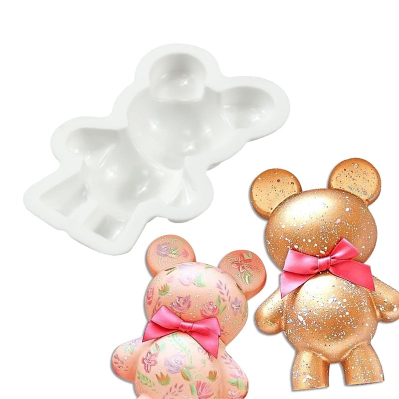 mostsom 3D Silicone Baking Mold Male Mini Bear Soap Cake Fondant Chocolate Candy Mold Resin Plaster Candle Mould (Bear K_3.44X2.36X0.68 inch) - Image 1