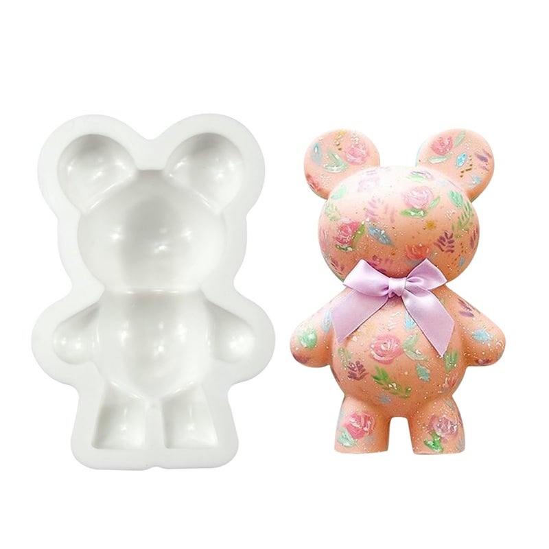 mostsom 3D Silicone Baking Mold Male Mini Bear Soap Cake Fondant Chocolate Candy Mold Resin Plaster Candle Mould (Bear K_3.44X2.36X0.68 inch) - Image 2