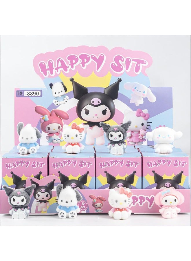 Sanrio flocked plush toy mystery box - 1 box