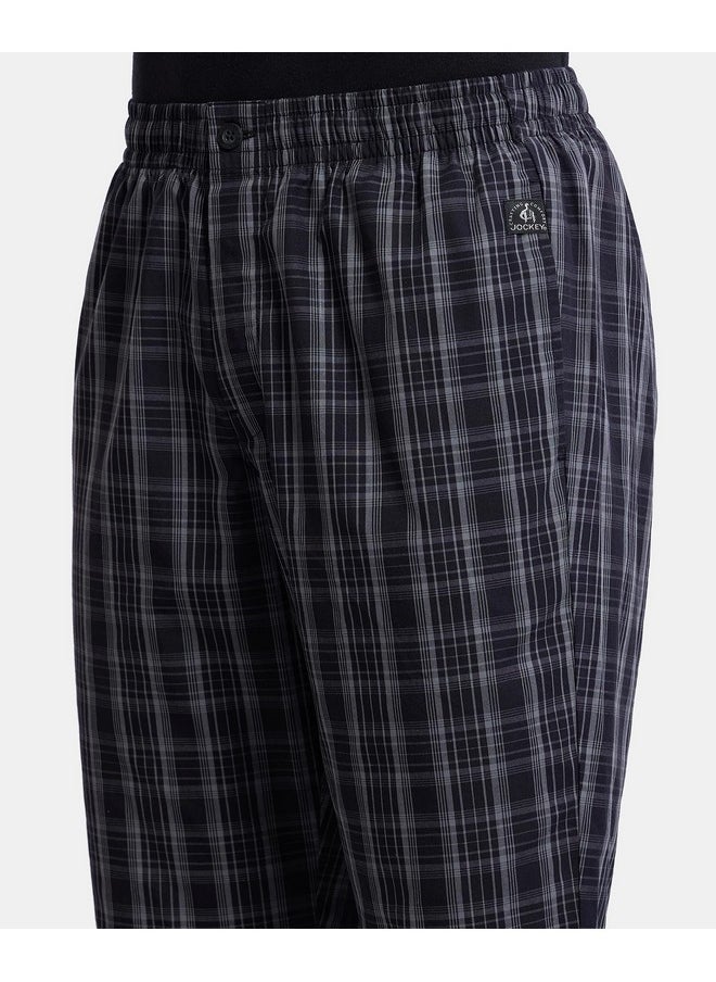 JOCKEY - Jockey 9005 Men's Super Combed Mercerized Cotton Woven Fabric Regular Fit Checkered Bermuda with Side Pockets_Black_M - Image 1