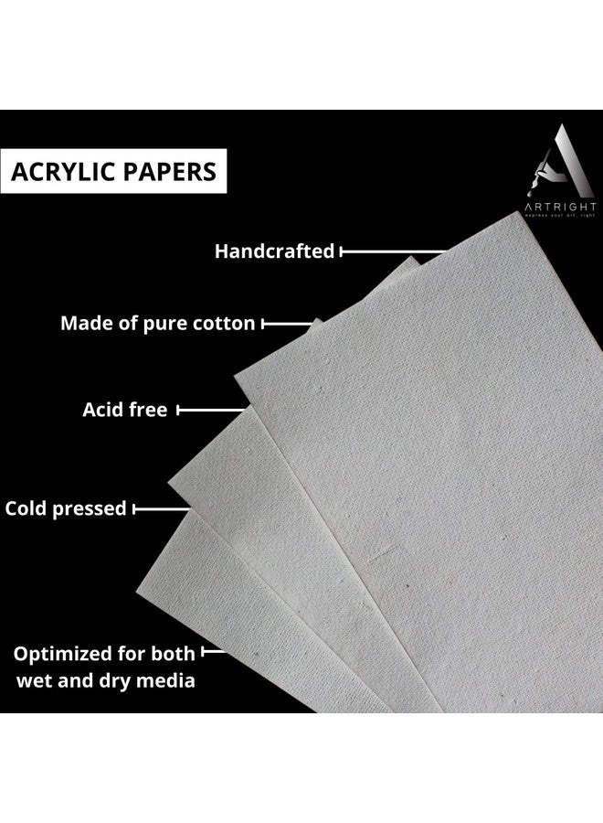 ArtRight Artists' Acrylic Paper (A4 Pack of 80 Sheets, 300 GSM); 300 GSM Handmade Sheets for Gouache & Acrylic Media (Papers for Acrylic & Gouache Media) - Image 4
