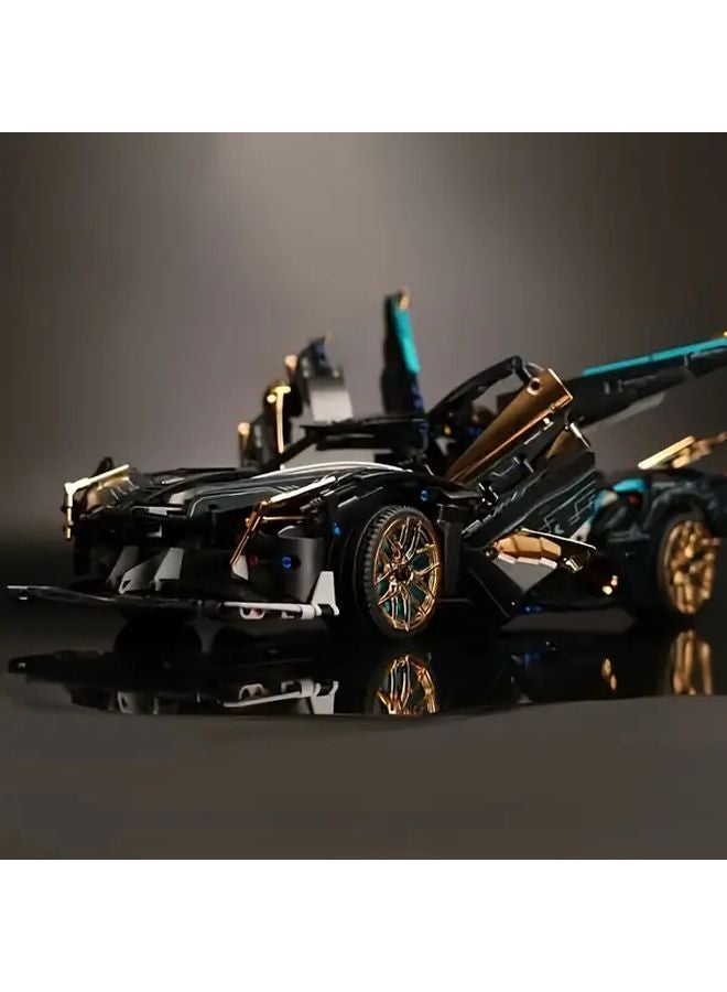 Black And Golden 1300 Pcs 1 14 Scale Supercar Building Blocks Set - Image 5