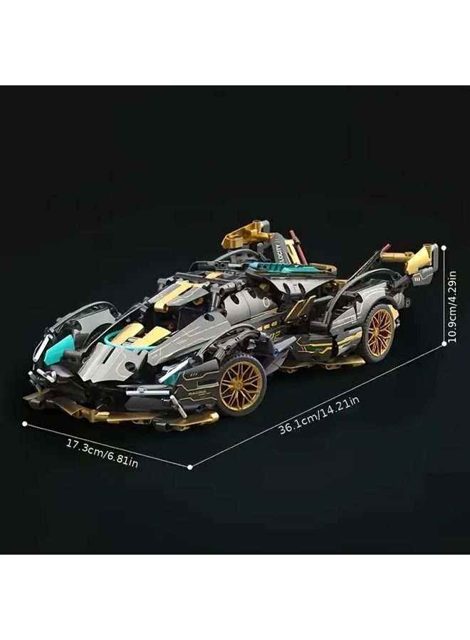 Black And Golden 1300 Pcs 1 14 Scale Supercar Building Blocks Set - Image 3