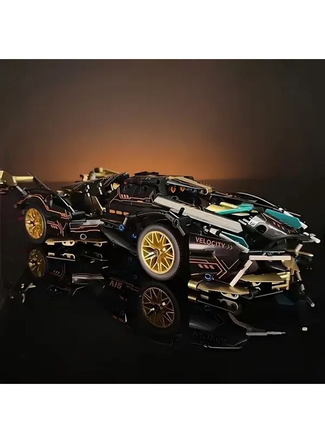 Black And Golden 1300 Pcs 1 14 Scale Supercar Building Blocks Set - Image 2