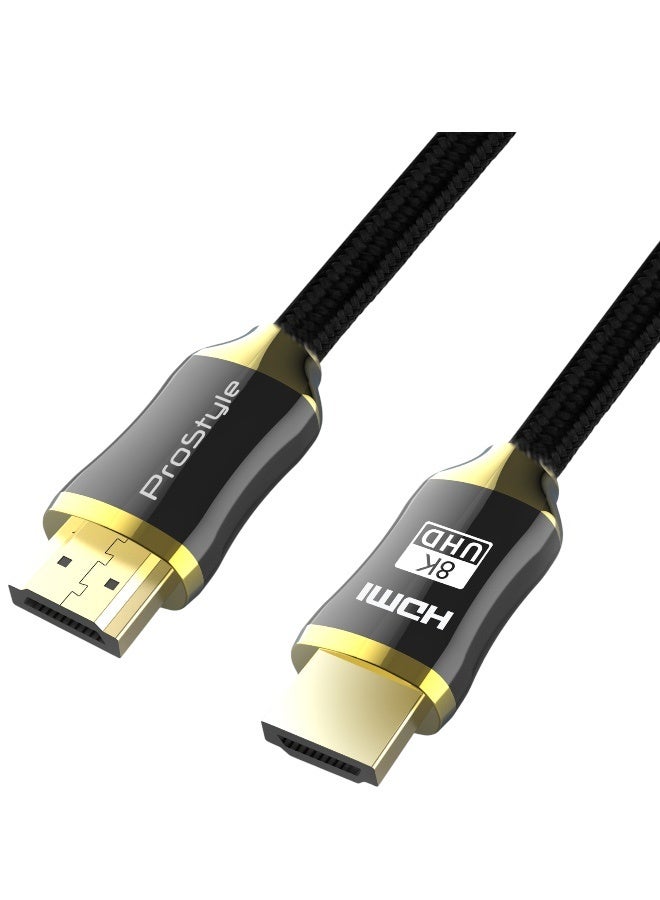 Prostyle 4K HDMI Cable 2M 2.0 High Speed 48Gbps Ultra HD 4K 60Hz Braided Nylon HDMI to HDMI Cord with Ethernet ARC HDR Compatible with MacBook Pro TV Monitor Projector PS5 PS4 Xbox Switch – Black - Image 1