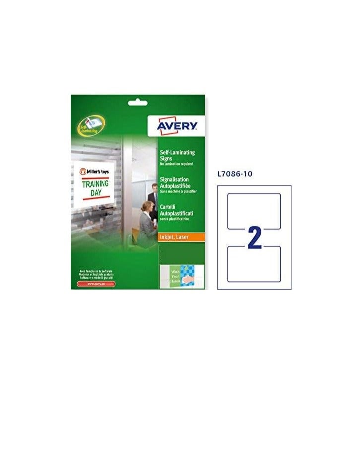 AVERY 10-Sheet Self-Laminating Signs White  - Image 3