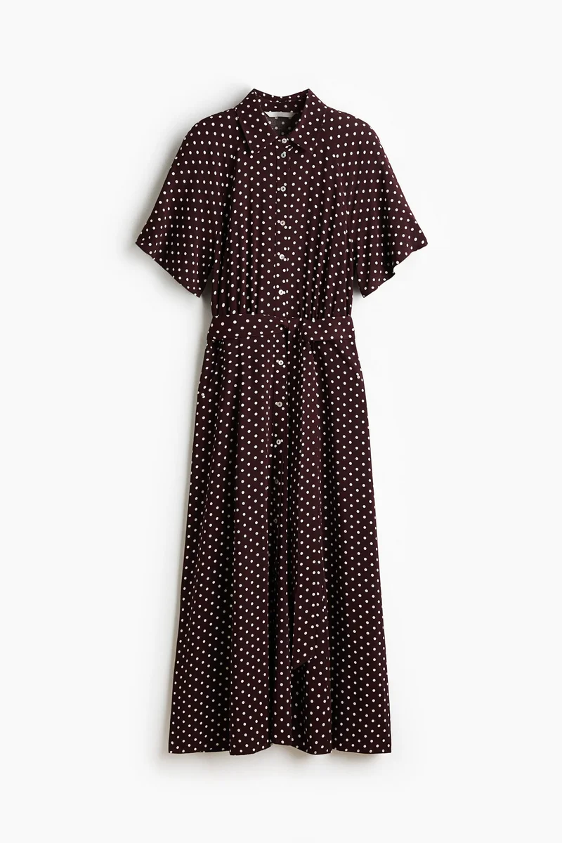 Tie-belt shirt dress