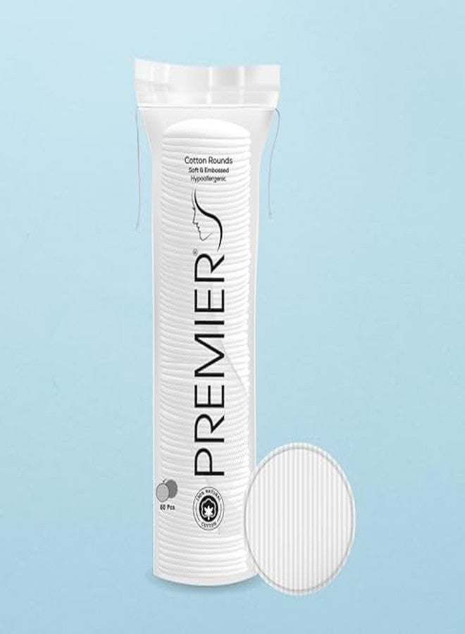 Premier Cotton Pads - Soft & Embossed, Hypoallergenic, Pack of 80 Pcs x1 | Ideal for Makeup Removal, Toner Application, Baby Care, Nail Care & Hygiene | High-Quality Cotton Rounds for Daily Use - Image 3