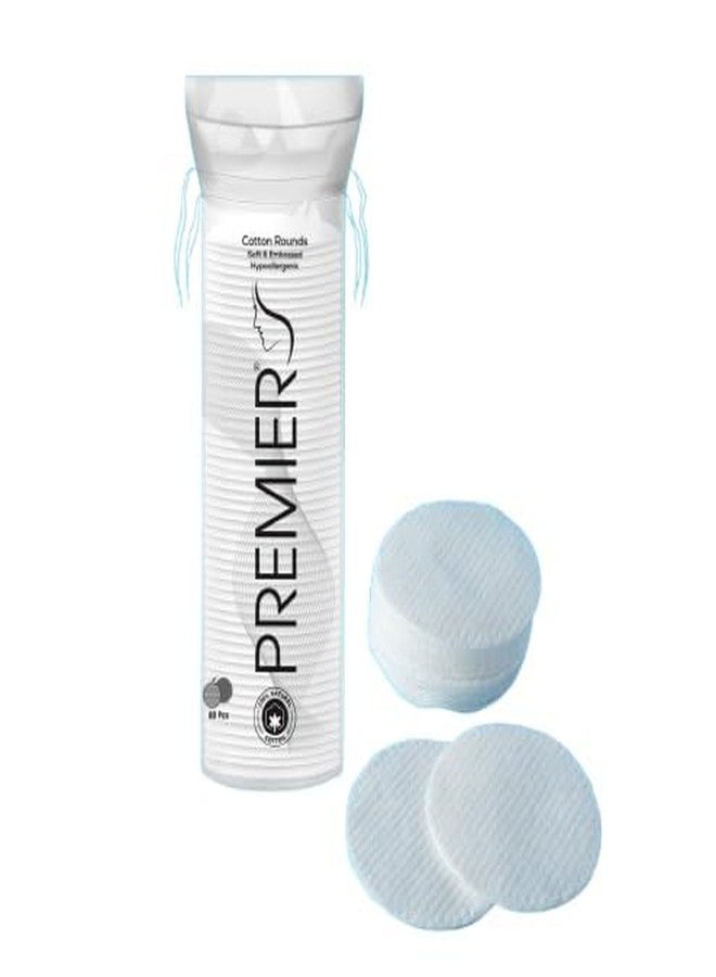 Premier Cotton Pads - Soft & Embossed, Hypoallergenic, Pack of 80 Pcs x1 | Ideal for Makeup Removal, Toner Application, Baby Care, Nail Care & Hygiene | High-Quality Cotton Rounds for Daily Use - Image 1