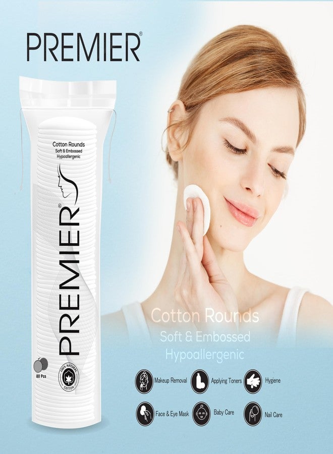 Premier Cotton Pads - Soft & Embossed, Hypoallergenic, Pack of 80 Pcs x1 | Ideal for Makeup Removal, Toner Application, Baby Care, Nail Care & Hygiene | High-Quality Cotton Rounds for Daily Use - Image 5