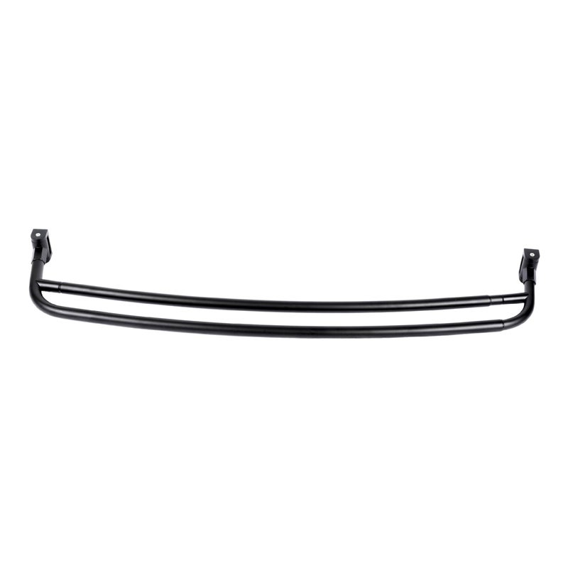 JS Jackson Supplies Double Curved Shower Rod, Metal Construction, Adjustable Between 44 to 70 Inches, Aluminum Rods and Zinc Mounting Hardware, Quality Modern Bathware, Black Finish - Image 2