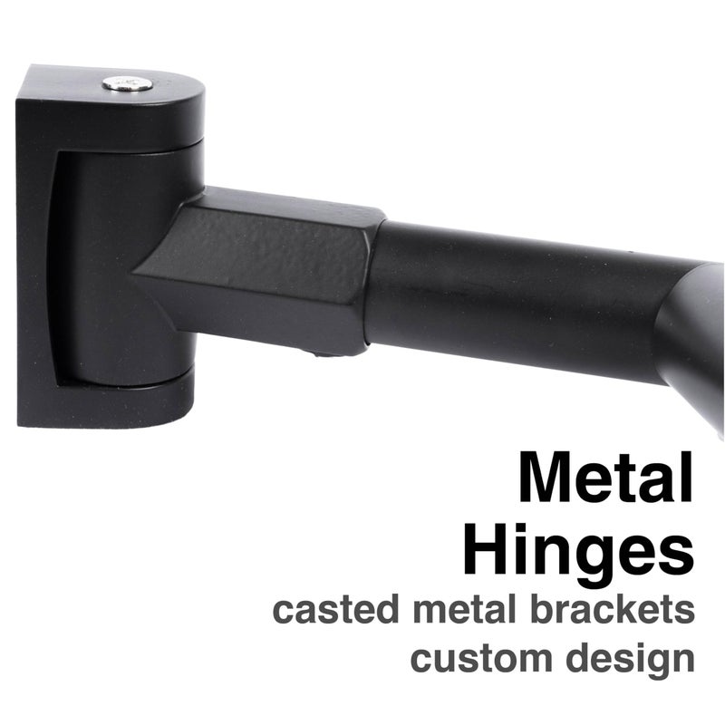 JS Jackson Supplies Double Curved Shower Rod, Metal Construction, Adjustable Between 44 to 70 Inches, Aluminum Rods and Zinc Mounting Hardware, Quality Modern Bathware, Black Finish - Image 4