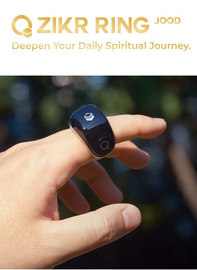 iQIBLA UMEOX iQIBLA Smart Zikr Ring JOOD Blue | 5 Prayer Time Reminders | Tasbih Smart Counter | Stronger Tracks 65000 Counts | iQIBLA Social Life App(Points Redemption,Sleep,Heart Rate,Steps...) | One Year After Sales Service | Freely Adjust Suitable Ring Size | Waterproof Life | for Musilm  - Image 3