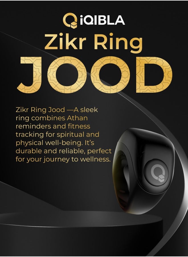 iQIBLA UMEOX iQIBLA Smart Zikr Ring JOOD Blue | 5 Prayer Time Reminders | Tasbih Smart Counter | Stronger Tracks 65000 Counts | iQIBLA Social Life App(Points Redemption,Sleep,Heart Rate,Steps...) | One Year After Sales Service | Freely Adjust Suitable Ring Size | Waterproof Life | for Musilm  - Image 4