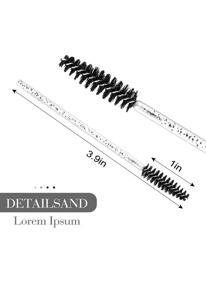 Obinhere 300 Pcs Disposable Crystal Mascara Wand Eyelash Brush Applicator Eyebrow Brush For Eyelash Extension Supplies (Black) - Image 3