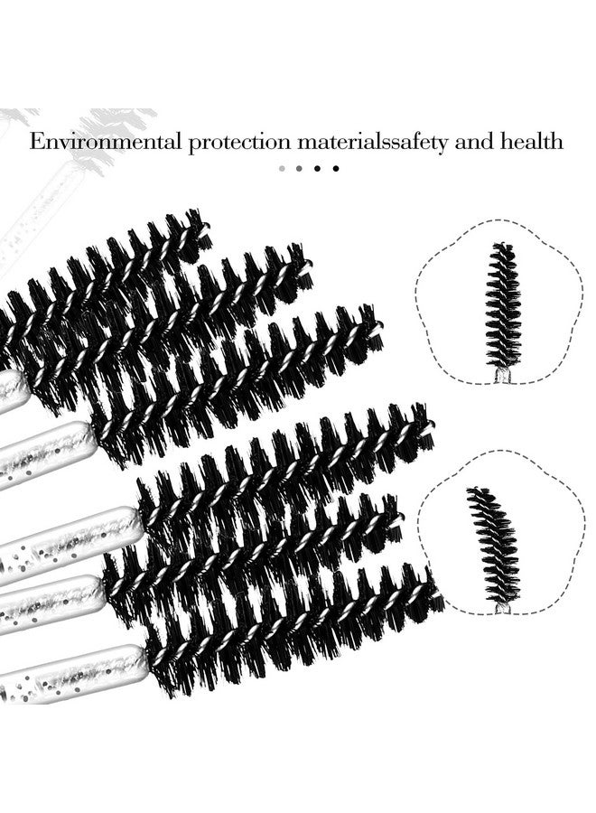 Obinhere 300 Pcs Disposable Crystal Mascara Wand Eyelash Brush Applicator Eyebrow Brush For Eyelash Extension Supplies (Black) - Image 2