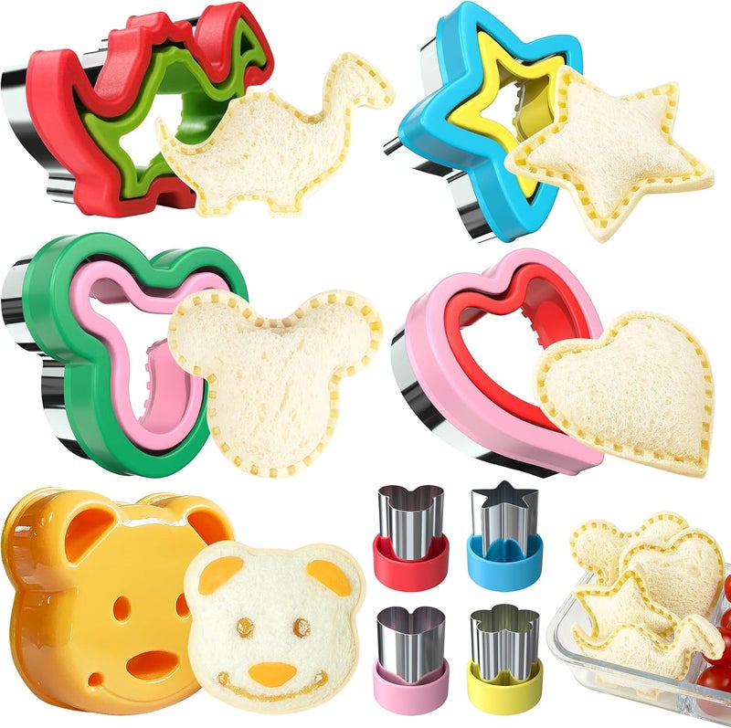 AKHMLEF Sandwich Cutter and Sealer, Sandwich Cutter for Kids 5 PCS（BIG）, Decruster Sandwich Maker, Great for Lunchbox and Bento Box - Boys and Girls Kids Lunch - Image 1