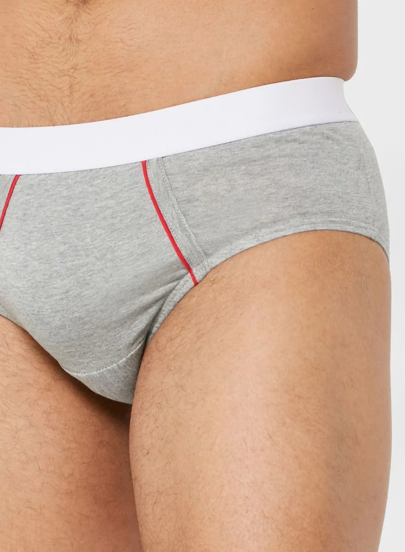 Seventy Five Basics 3 Pack Contrast Waist Band Hunk Brief With Antibacterial Finish