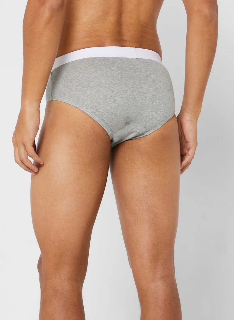 Seventy Five Basics 3 Pack Contrast Waist Band Hunk Brief With Antibacterial Finish