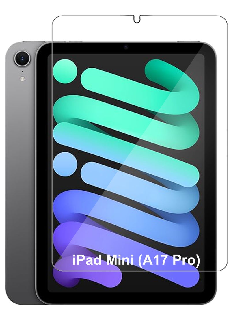 لآيباد ميني (A17 برو) - واقي شاشة زجاجي مقسى - لمسة حساسة عالية الجودة، شفافية أعلى، سهل التركيب، واقي شاشة مقاوم للخدوش وخالي من الفقاعات - شفاف - Image 1