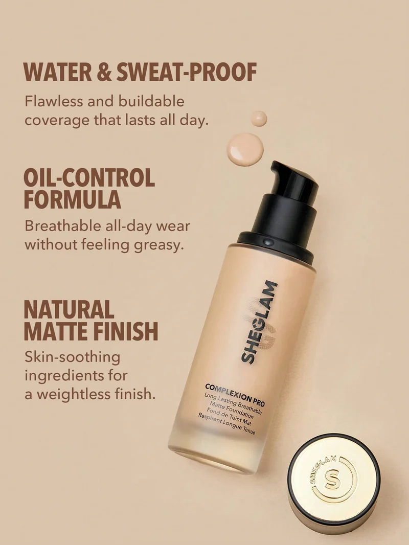 SHEGLAM Sheglam Complexion Pro Llsting Bretabl Mate Foundation -Mahogany