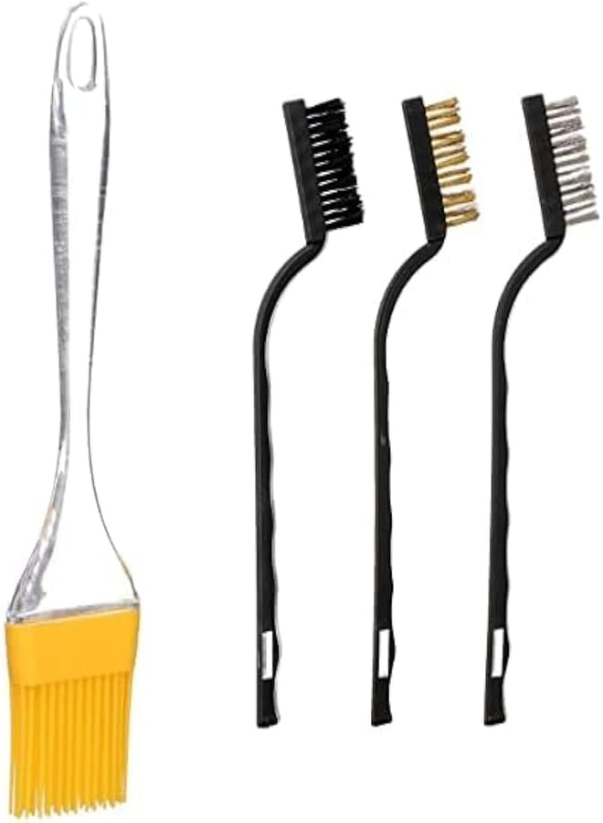 Silicone candy brush - color assorted + A set of copper cooker brushes, Assorted Colors - Lm77