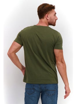 CERRUTI 1881 Men Crew Neck Short Sleeves Brand Logo T- Shirt, Olive  - Image 4