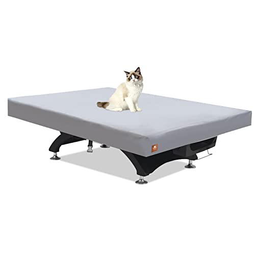ClawsCover Pool Table Cover 7ft,Heavy Duty 600D Polyester Cloth,7 Foot Billiards Table Covers,Waterproof Tear-Resistant Scratch-Proof,Indoor Outdoor Protection Accessories,92Lx52Wx8H Inch-Light Grey - Image 1