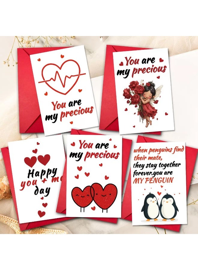 خمس بطاقات معايدة لعيد الحب - تصاميم متنوعة مع مظاريف لرسائل الحب والتمنيات الرومانسية - Image 2