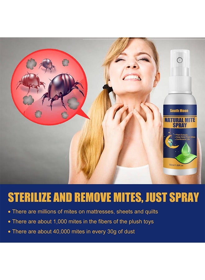 SOUTH MOON Natural Mite Spray，Mite Spray for home Mite Removal Indoor Environment Bed Linen and Clothing Mite Removal Spray (50ml）  - Image 5