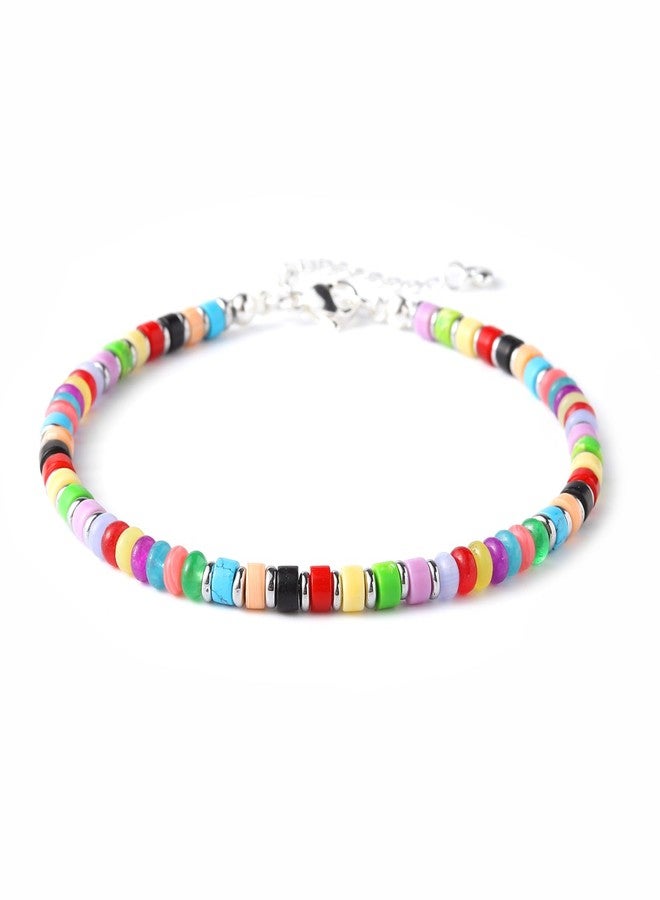XIJIN Natural Stone Beaded Anklets for Women Handmade Beach Boho Turquoise Beads Ankle Bracelet Jewelry Gift for Her, 8 inch, Stone, no gemstone - Image 4