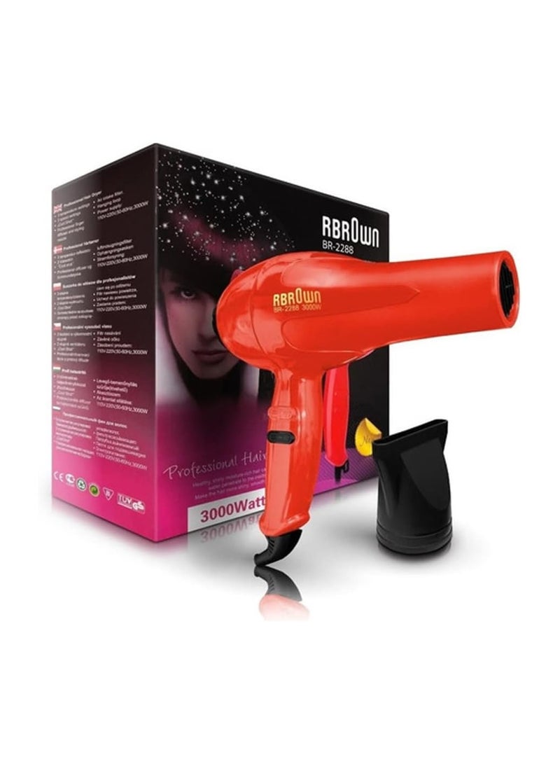 عام مجفف شعر 3000 وات من ربورون، BR-2288، اسود - Image 2