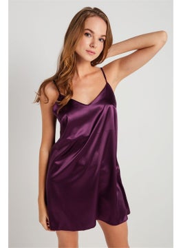 Magic Form 7270 Women's Plum Strappy Satin Nightgown  - Image 1