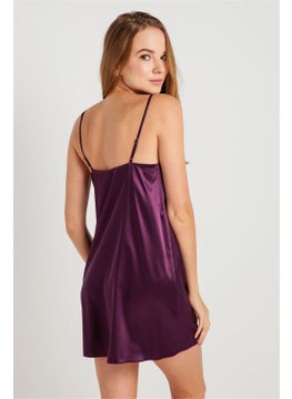 Magic Form 7270 Women's Plum Strappy Satin Nightgown  - Image 3