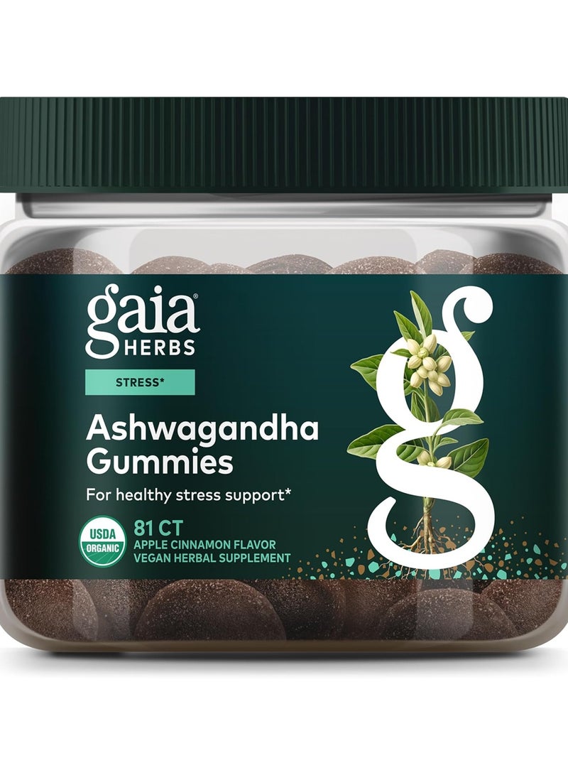 Gaia Herbs جواهر أشواغاندا العضوية، دعم الإجهاد، قرفة، زنجبيل، خالية من الغلوتين، نباتية، 81 حبة - Image 1