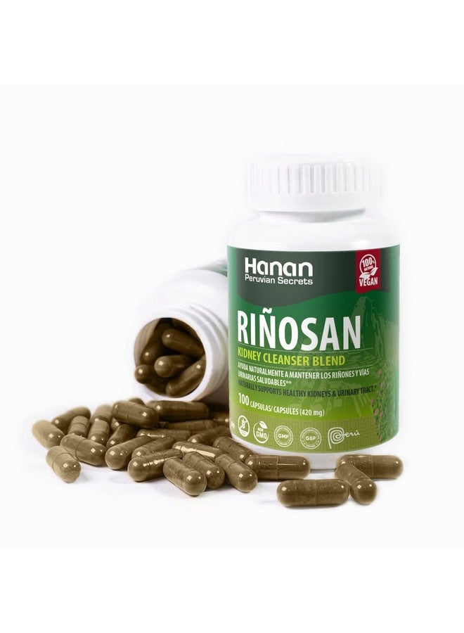 منظف الكلى رينوسان، 100 كبسولة من تشانكا بيدرا، ذيل الحصان، مخلب القط، مكمل عشبي لكسارة الحجر من بيرو أونا دي جاتو، كولا دي كابالو