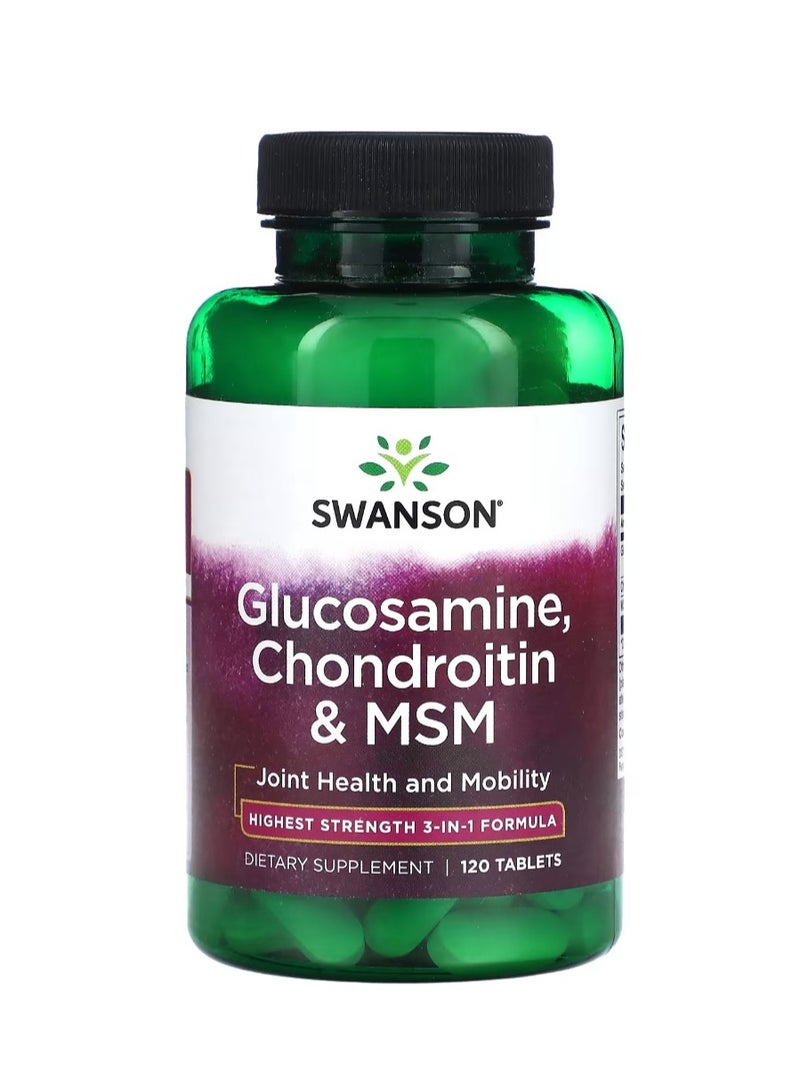 سوانسون الجلوكوزامين كوندرويتين وMSM 120 أقراص - Image 1
