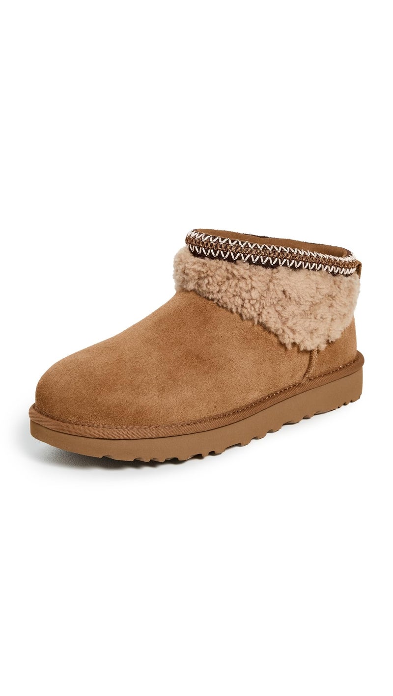 UGG Women's Classic Ultra Mini Maxi Curly Boot, Chestnut, 10 - Image 1