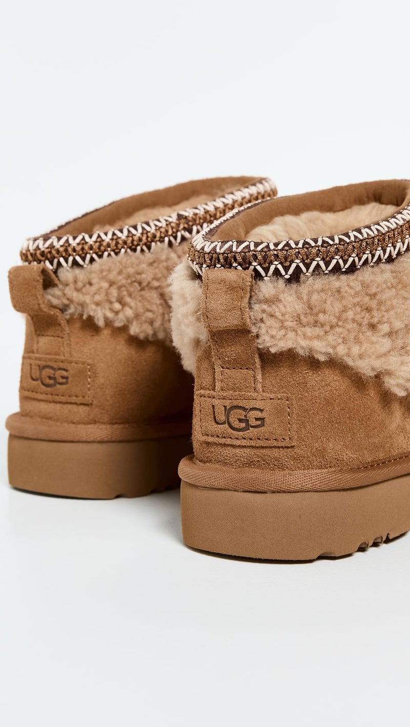 UGG Women's Classic Ultra Mini Maxi Curly Boot, Chestnut, 10 - Image 3