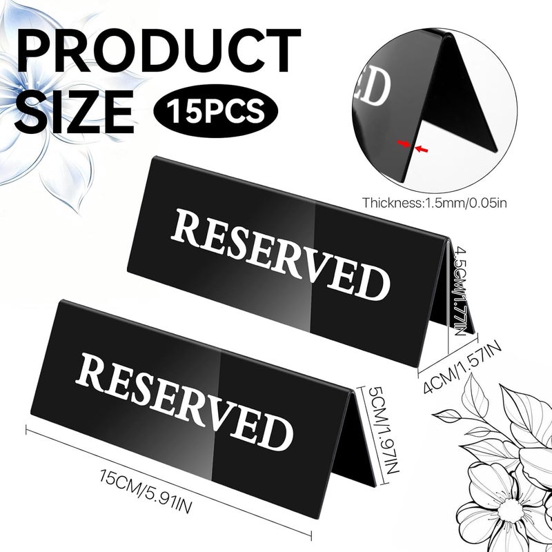 Reserved Table Signs 15*5 Cm High-Quality Acrylic Reserved Signs - Reusable Stackable Design Table Tents for Weddings Restaurants Business Meetings Formal Events - Image 2
