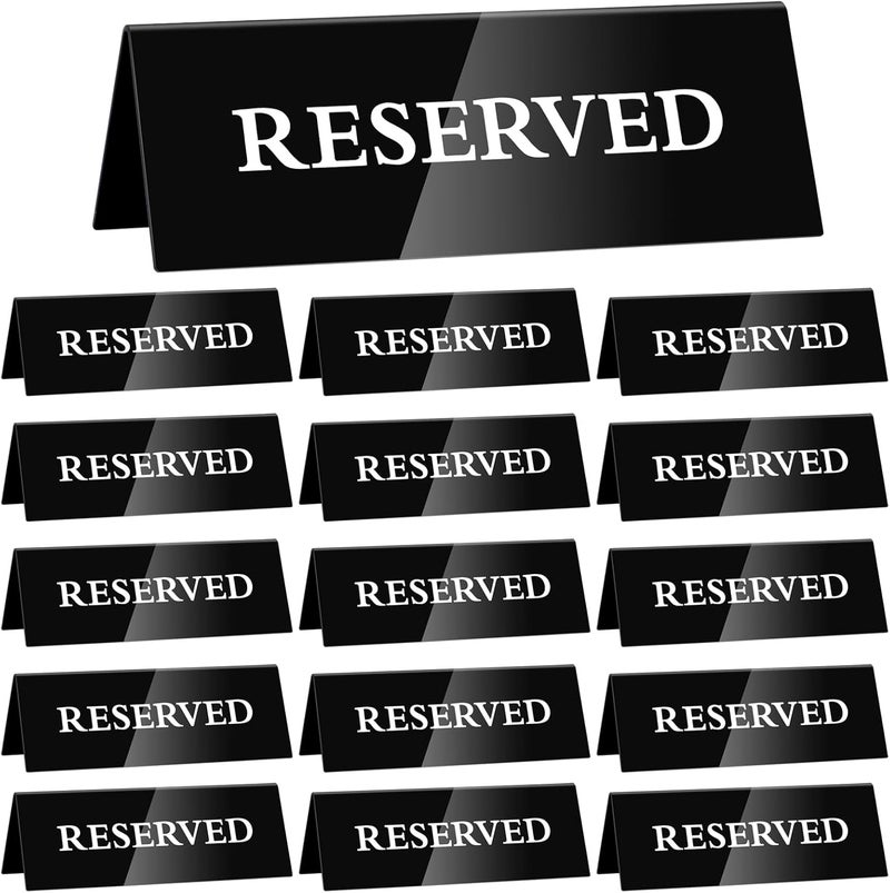 Reserved Table Signs 15*5 Cm High-Quality Acrylic Reserved Signs - Reusable Stackable Design Table Tents for Weddings Restaurants Business Meetings Formal Events - Image 1
