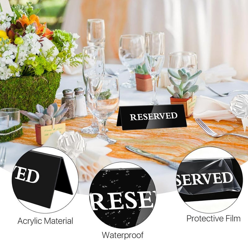 Reserved Table Signs 15*5 Cm High-Quality Acrylic Reserved Signs - Reusable Stackable Design Table Tents for Weddings Restaurants Business Meetings Formal Events - Image 3