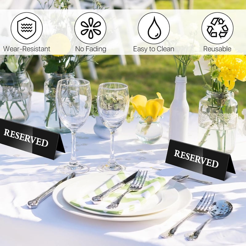 Reserved Table Signs 15*5 Cm High-Quality Acrylic Reserved Signs - Reusable Stackable Design Table Tents for Weddings Restaurants Business Meetings Formal Events - Image 4