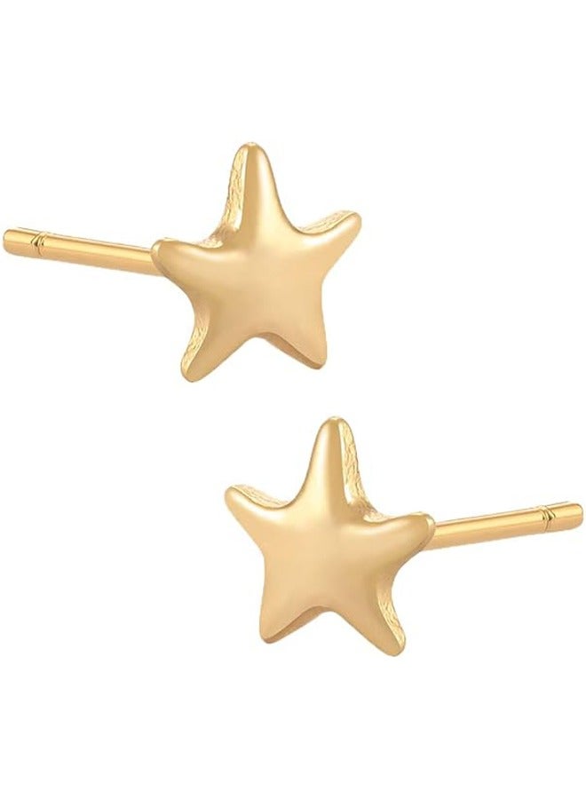 Mevecco Women Huggie Hoop Earrings Gold Ear Stud Cuff 14K Gold Filled Small Boho Beach Simple Delicate Handmade Hypoallergenic Jewelry Gift - Image 1