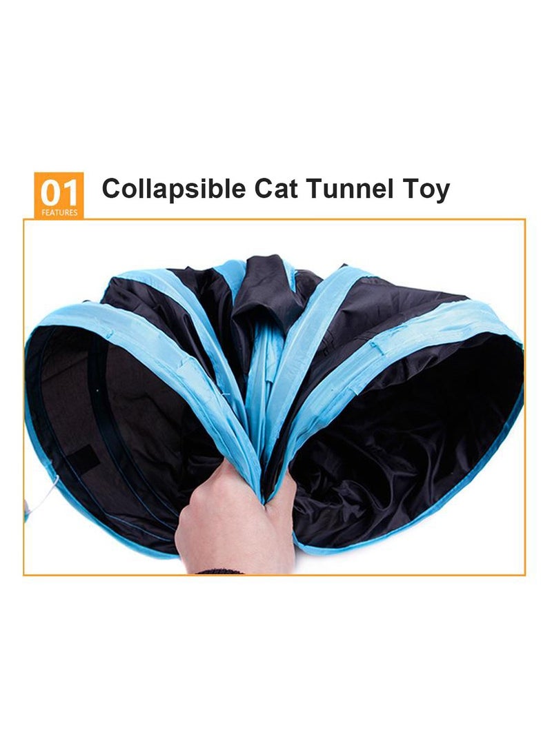 Kidle 22 قطعة من ألعاب القطط الداخلية الممتعة التفاعلية مع قناة ثلاثية الاتجاهات مع ألعاب الكرة المثيرة ألعاب الفأر ألعاب عصا الريش للقطط ألعاب الربيع - Image 3