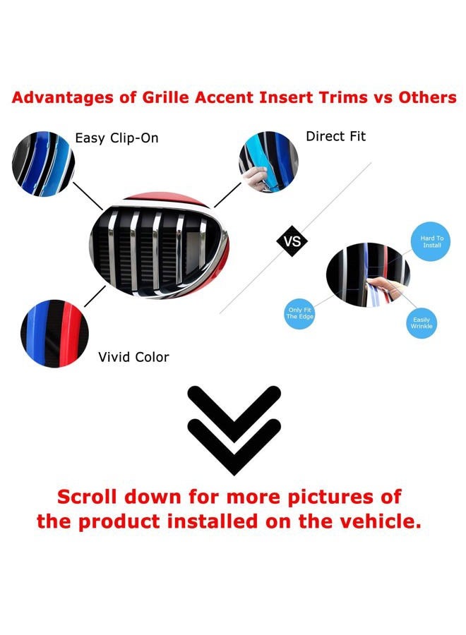 iJDMTOY Exact Fit ///M-Colored Grille Insert Trims Compatible With 2009-2012 BMW E90 E91 LCI 3 Series 325i 328i 330i 335i Front Center Kidney Grilles (12 Beams) - Image 3